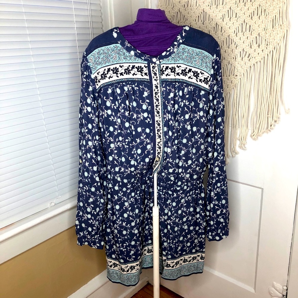 Ann Taylor LOFT Womens Blue Romper Size Medium